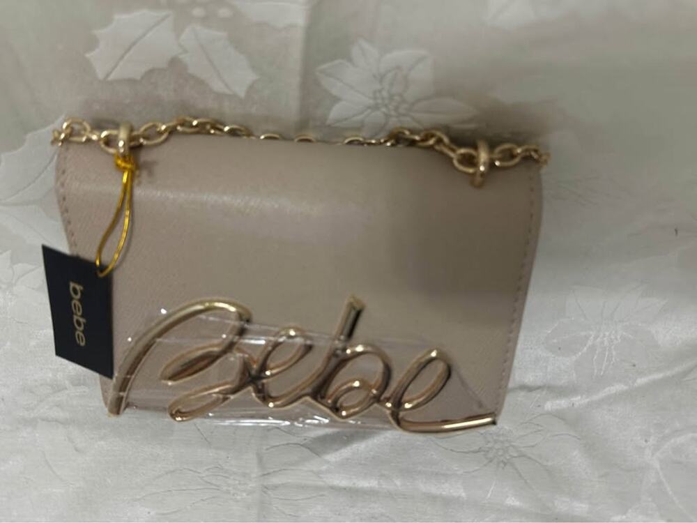 NEW Bebe Beige Chain Crossbody Bag B126-5040
